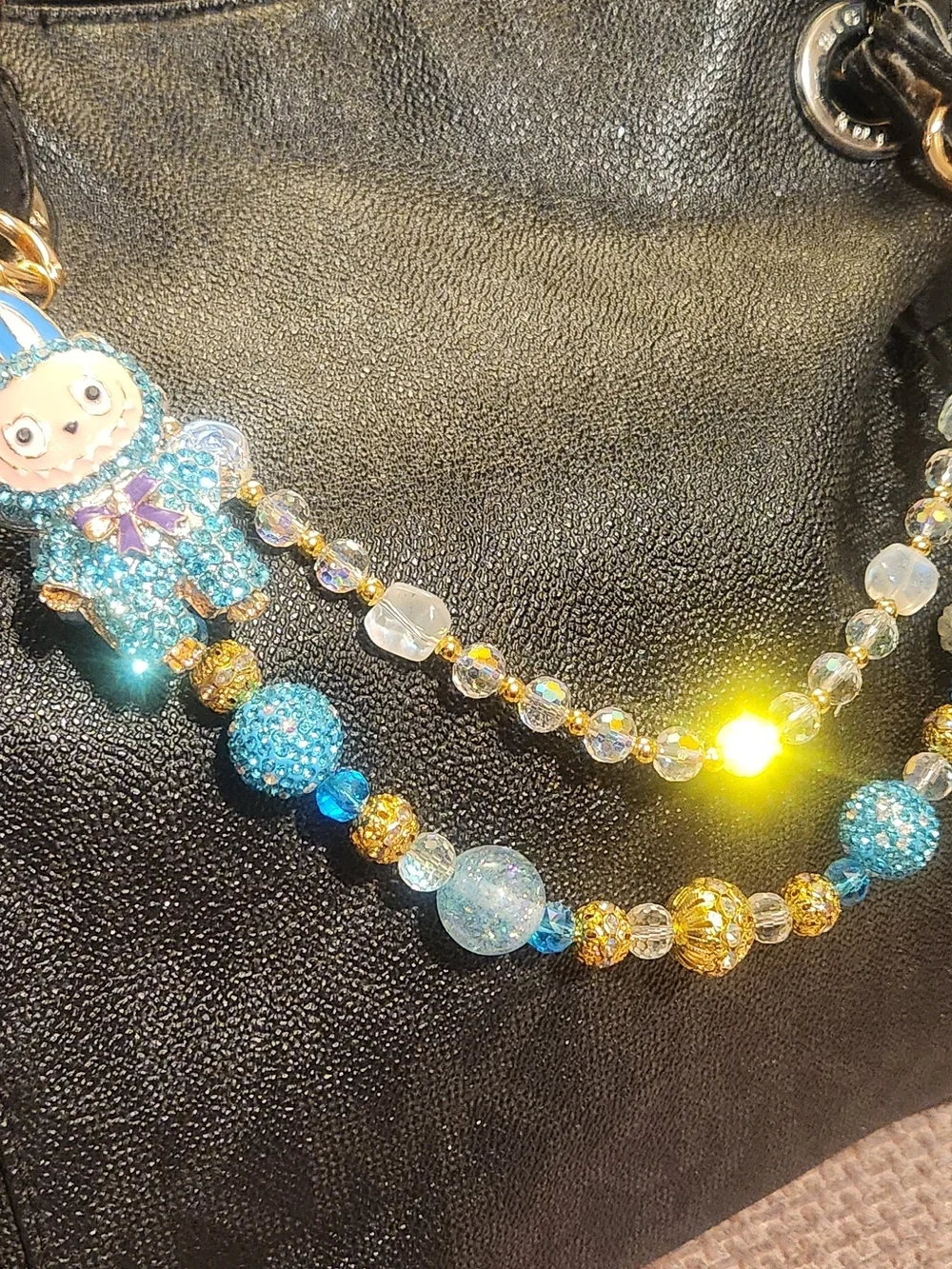 Blue Crystal LaBubu Inspired Charm Chain for Kids